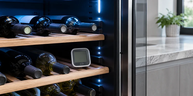 Wine bottles in storage rack